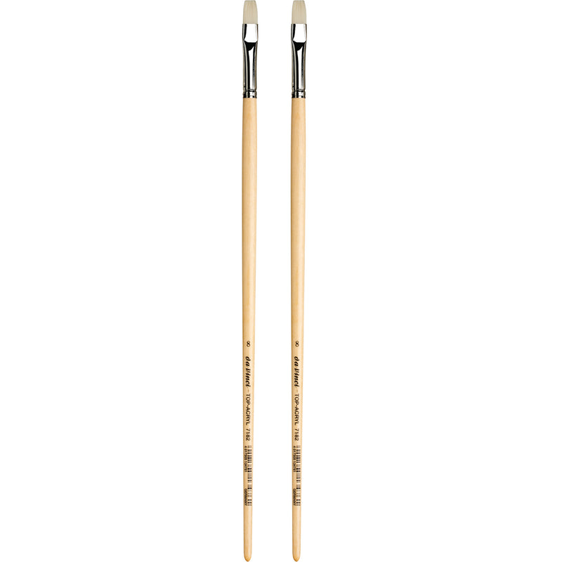 TOP-ACRYL Bright White Brush, Synthetic, Acrylic & Oil, Flat, Series 7182, Size 8, Pack of 2