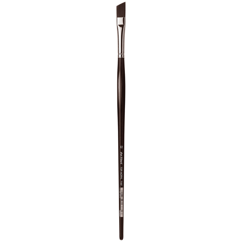 TOP-ACRYL Red-Brown Brush, Synthetic, Acrylic & Oil, Slant, Series 7187, Size 12
