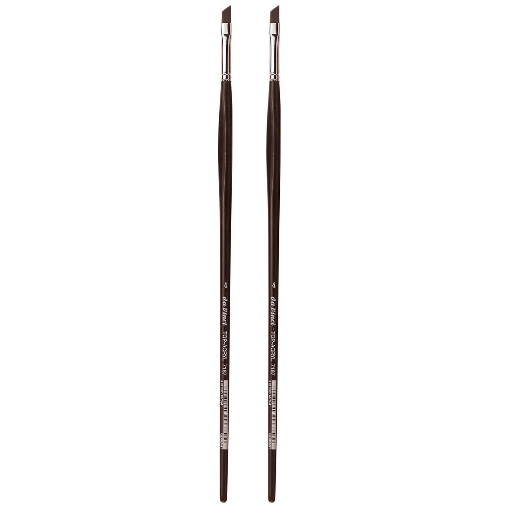 TOP-ACRYL Red-Brown Brush, Synthetic, Acrylic & Oil, Slant, Series 7187, Size 4, Pack of 2