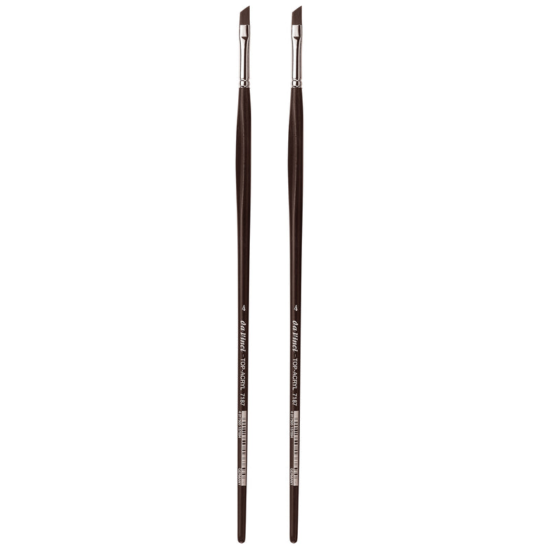 TOP-ACRYL Red-Brown Brush, Synthetic, Acrylic & Oil, Slant, Series 7187, Size 4, Pack of 2