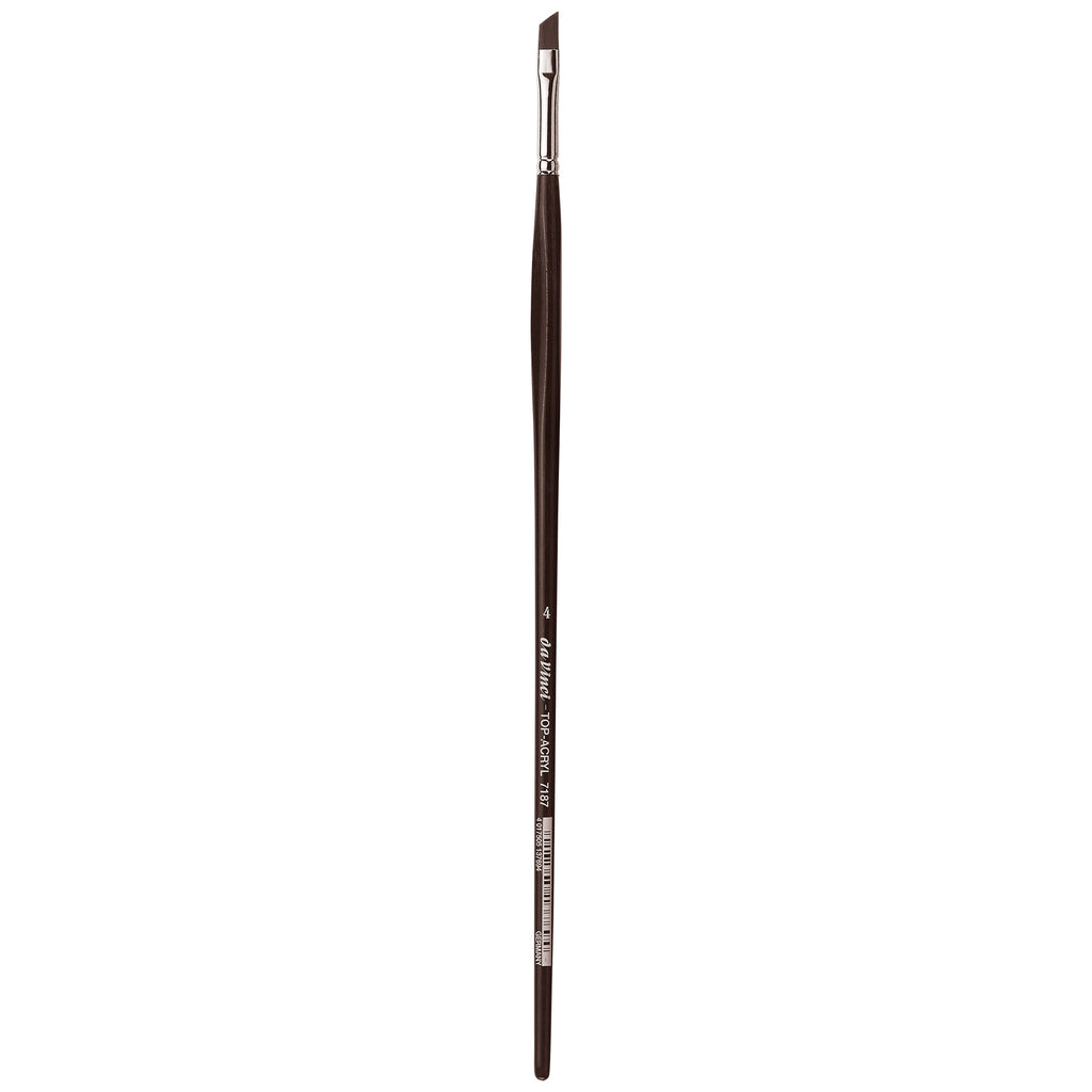 TOP-ACRYL Red-Brown Brush, Synthetic, Acrylic & Oil, Slant, Series 7187, Size 4