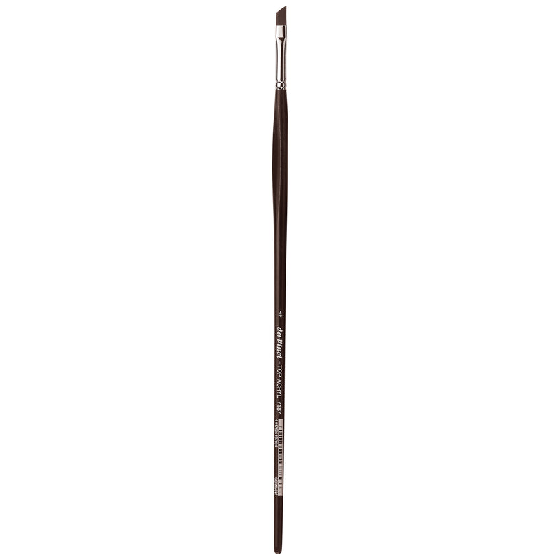 TOP-ACRYL Red-Brown Brush, Synthetic, Acrylic & Oil, Slant, Series 7187, Size 4
