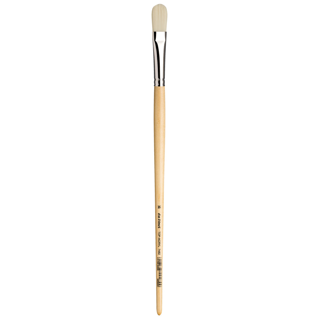 TOP-ACRYL White Brush, Synthetic, Acrylic & Oil, Filbert, Series 7482, Size 16