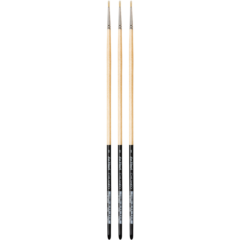 CHUNEO Synthetic Hog Bristle, Oil, Round, Series 7729, Size 1, Pack of 3