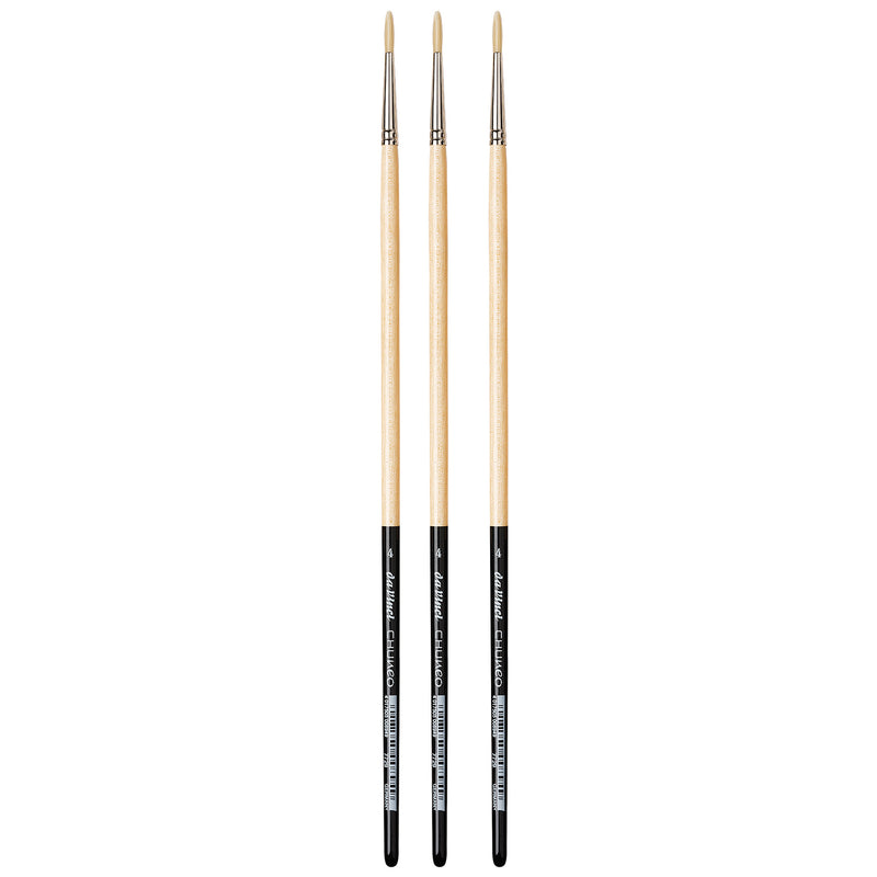 CHUNEO Synthetic Hog Bristle, Oil, Round, Series 7729, Size 4, Pack of 3