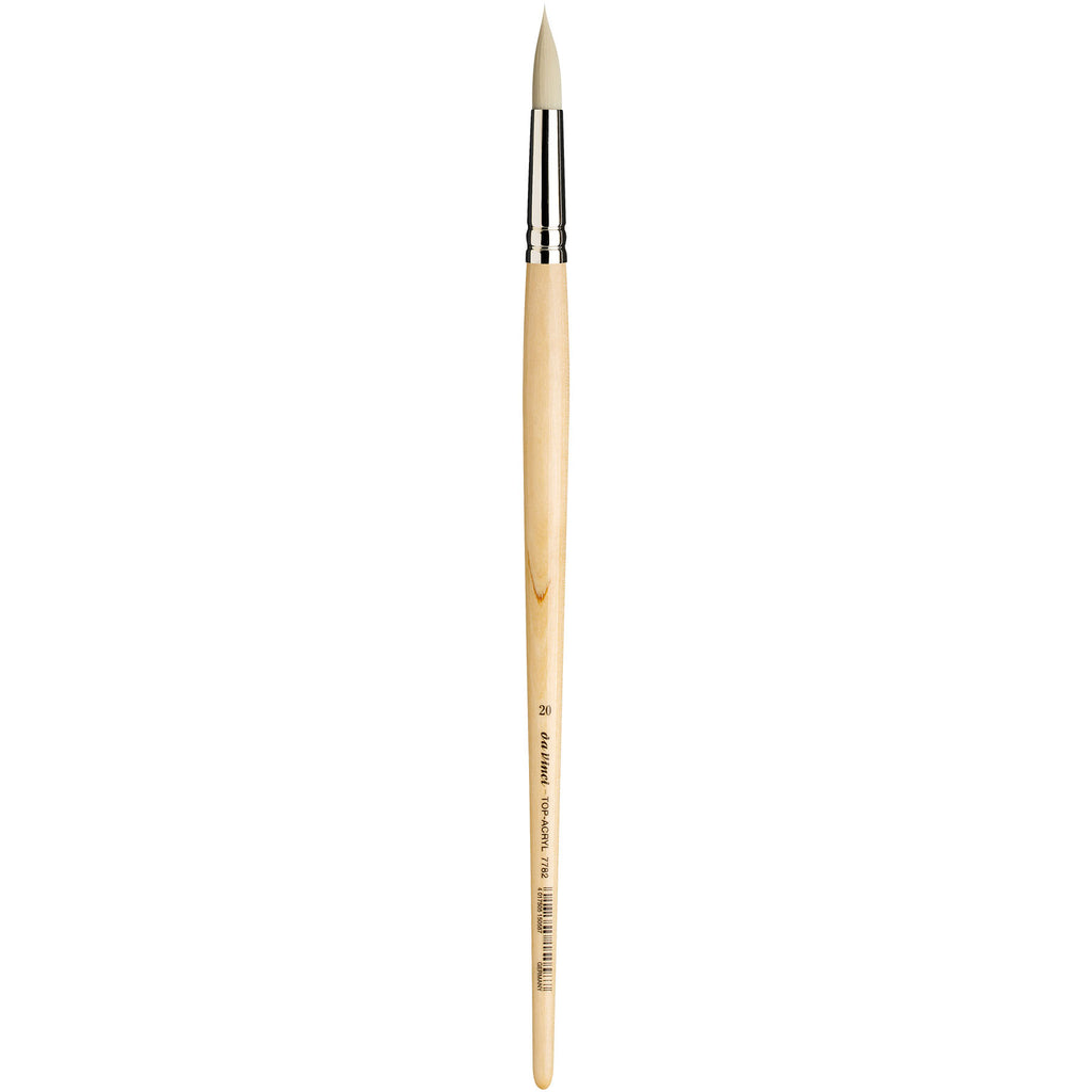 TOP-ACRYL White Brush, Synthetic, Acrylic & Oil, Round, Series 7782, Size 20