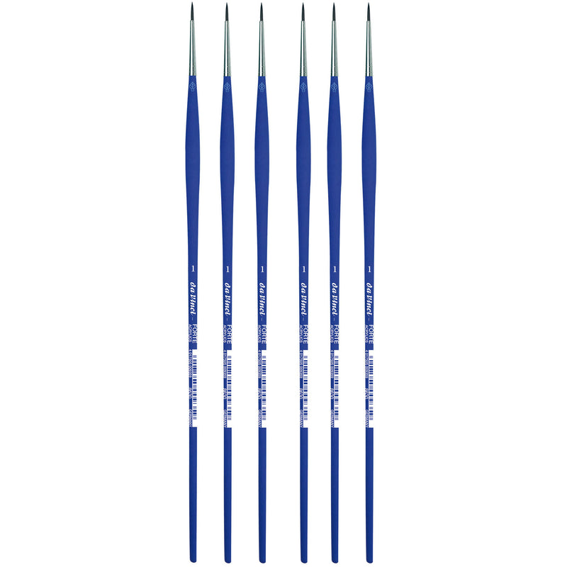 FORTE-Acrylics Student Brush, Synthetic, Acrylic & Oil, Round, Series 8630, Size 1, Pack of 6