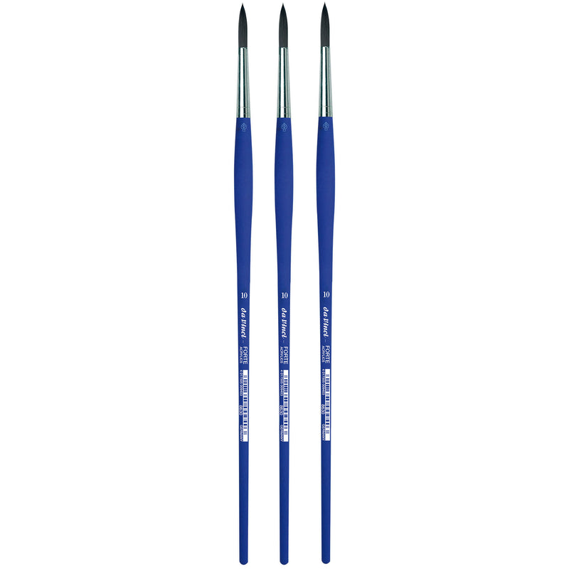 FORTE-Acrylics Student Brush, Synthetic, Acrylic & Oil, Round, Series 8630, Size 10, Pack of 3