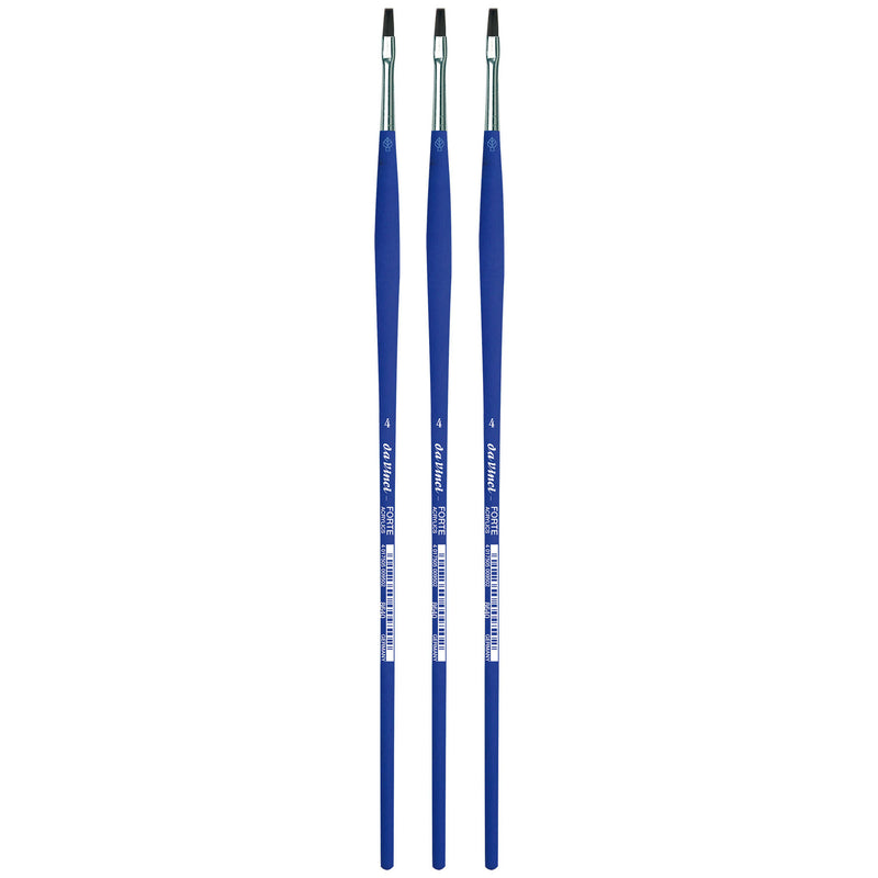 FORTE-Acrylics Student Brush, Synthetic, Acrylic & Oil, Flat, Series 8640, Size 4, Pack of 3