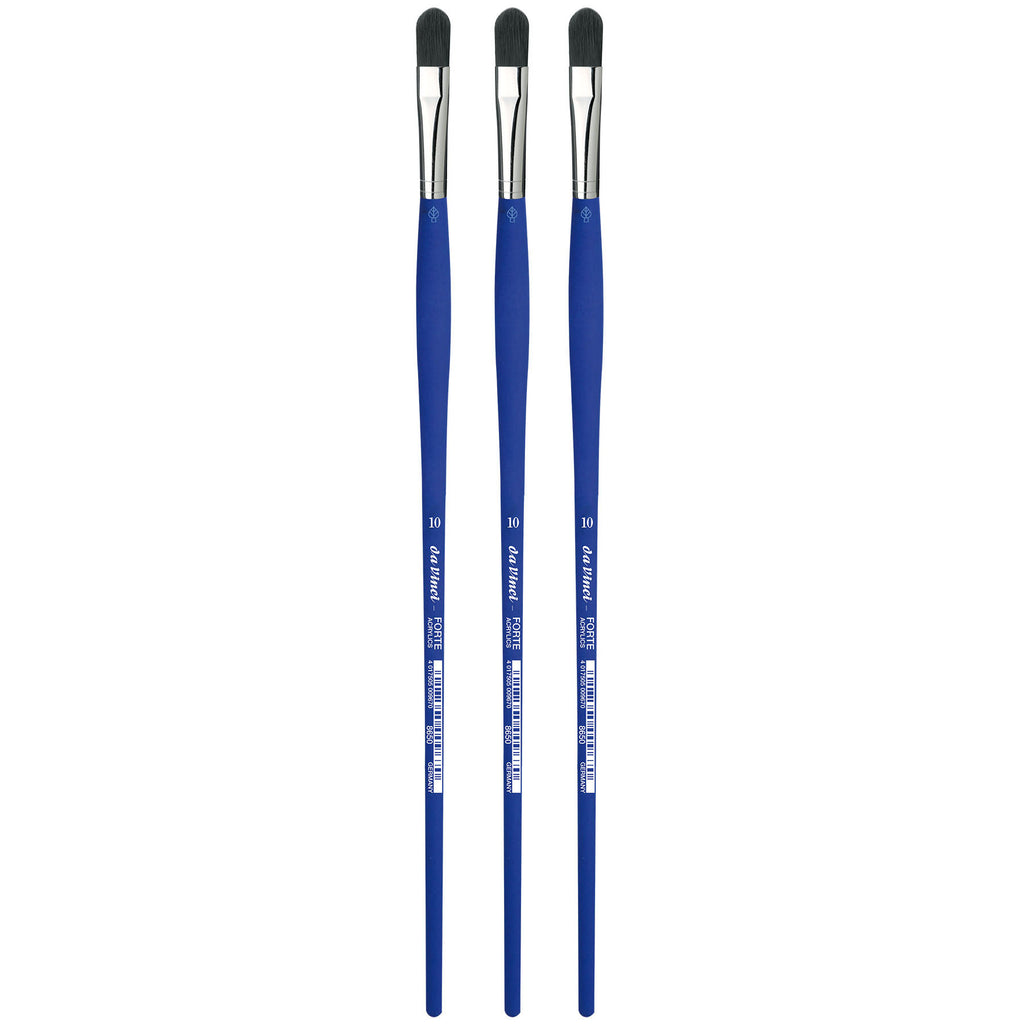FORTE-Acrylics Student Brush, Synthetic, Acrylic & Oil, Filbert, Series 8650, Size 10, Pack of 3