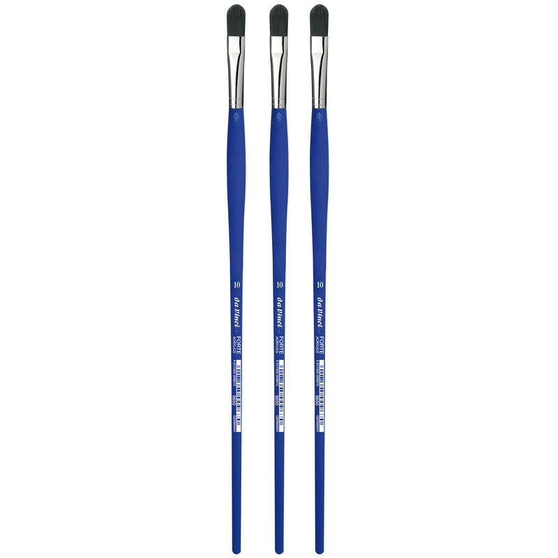 FORTE-Acrylics Student Brush, Synthetic, Acrylic & Oil, Filbert, Series 8650, Size 10, Pack of 3