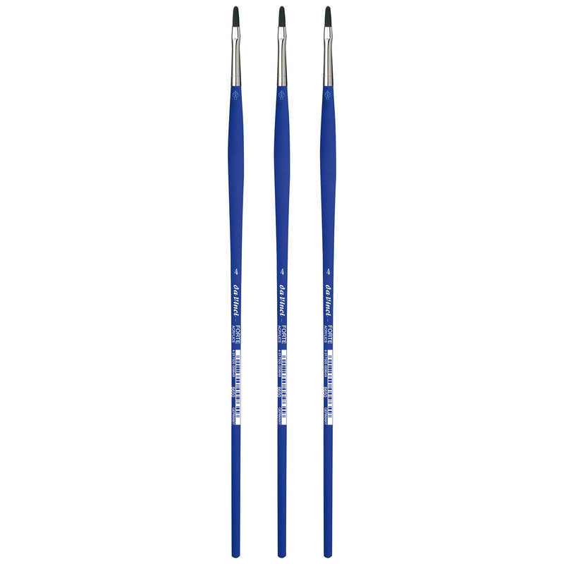FORTE-Acrylics Student Brush, Synthetic, Acrylic & Oil, Filbert, Series 8650, Size 4, Pack of 3