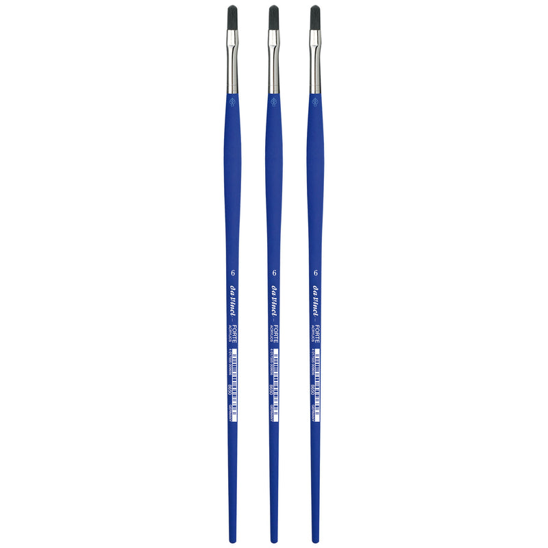 FORTE-Acrylics Student Brush, Synthetic, Acrylic & Oil, Filbert, Series 8650, Size 6, Pack of 3