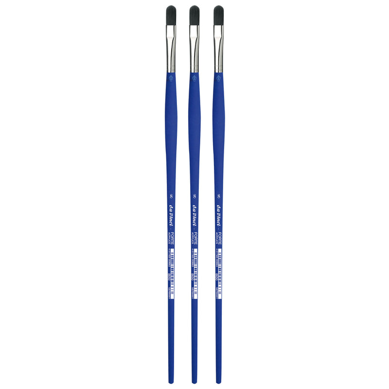 FORTE-Acrylics Student Brush, Synthetic, Acrylic & Oil, Filbert, Series 8650, Size 8, Pack of 3
