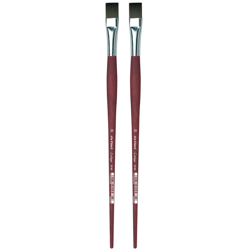 COLLEGE Student Brush, Synthetic, Acrylic & Oil, Flat, Series 8740, Size 20, Pack of 2
