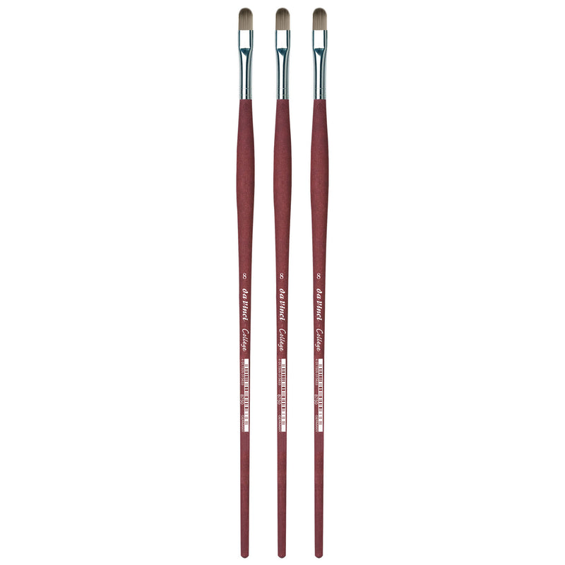 COLLEGE Student Brush, Synthetic, Acrylic & Oil, Filbert, Series 8750, Size 8, Pack of 3