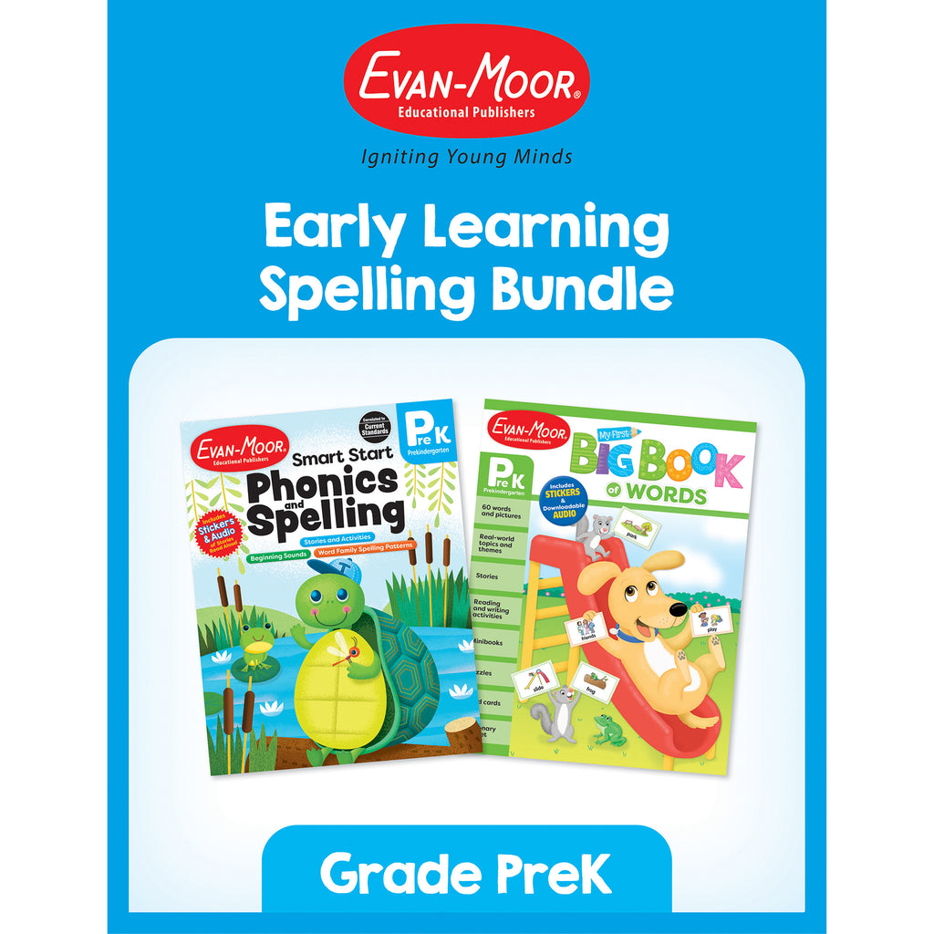 Early Learning Spelling Activity Book Bundle, Grade PreK