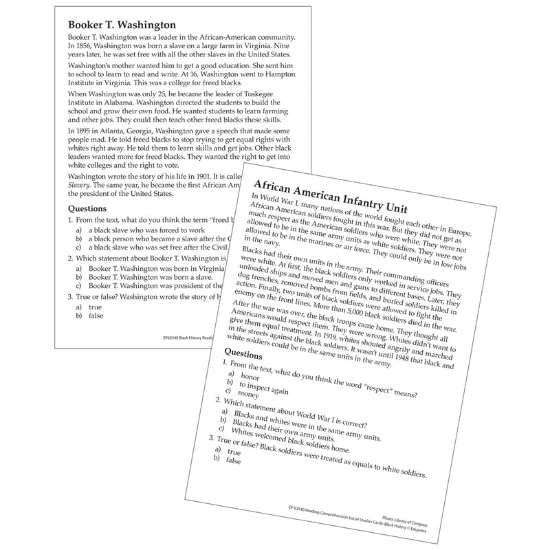 Black History Soc Studies Cards