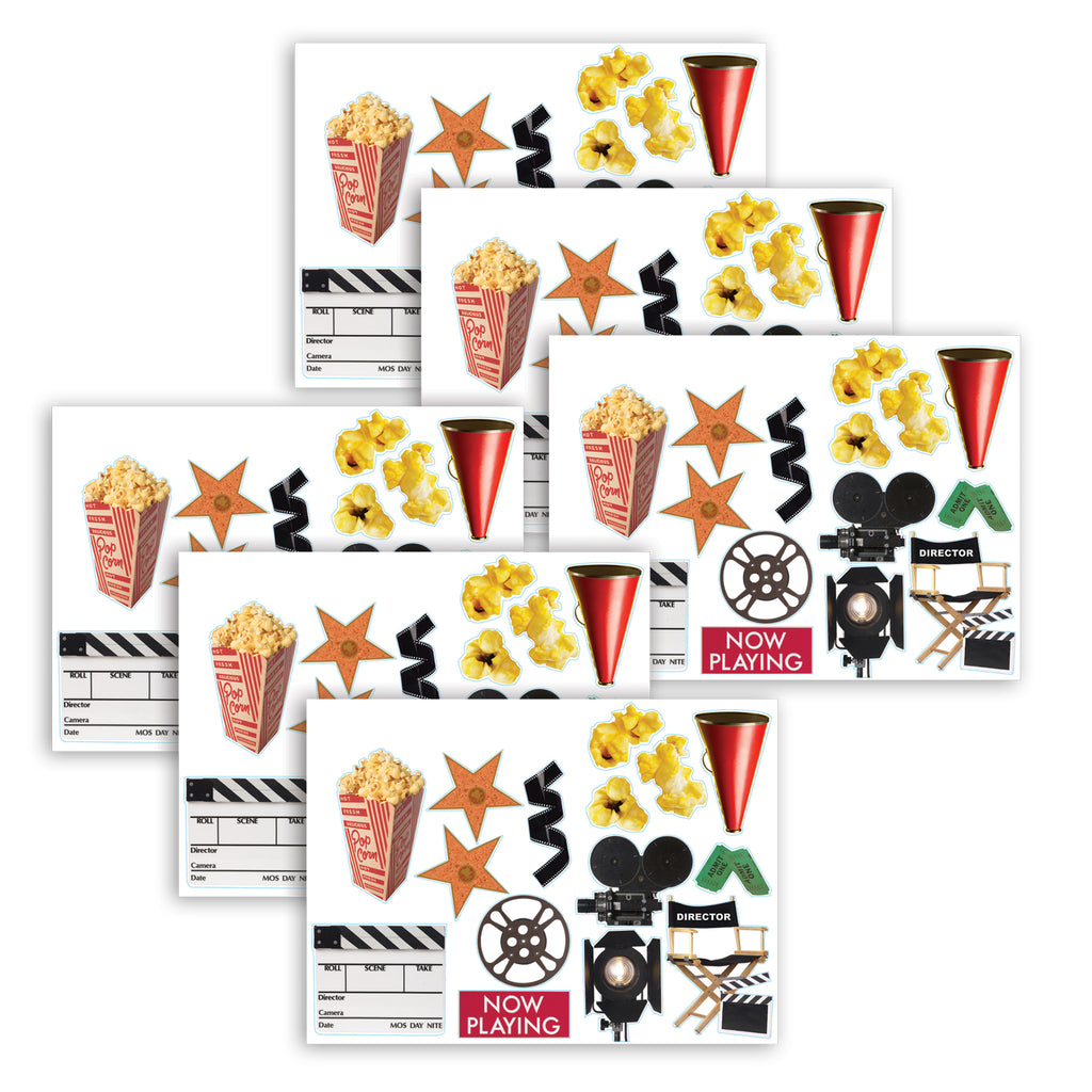 Movie Theme Two Sided Deco Kit, 6 Kits