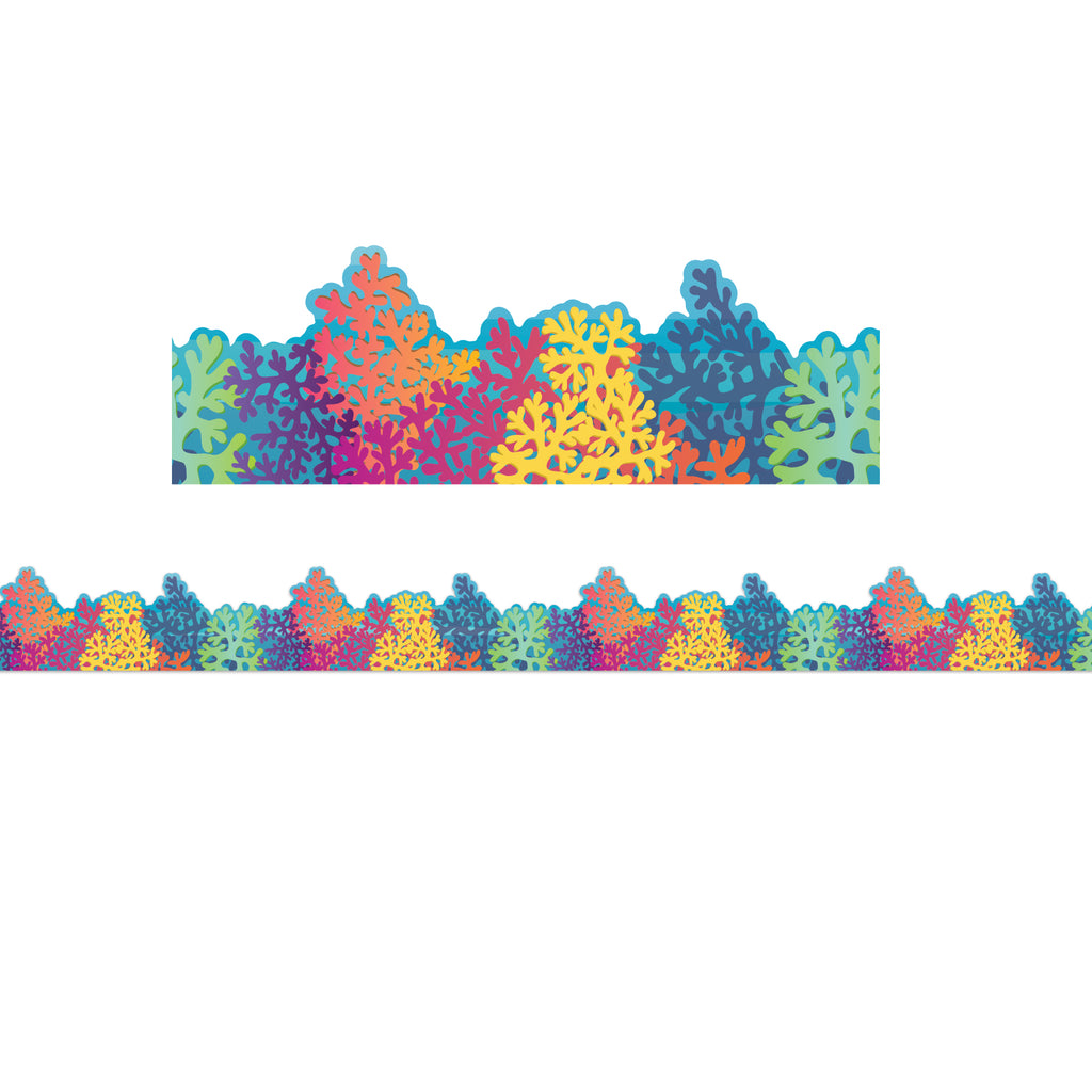 Colorful Coral Reef Trim Seas The Day Extra Wide