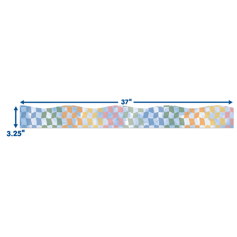 Rainbow Checkered Sky Deco Trim Extra Wide
