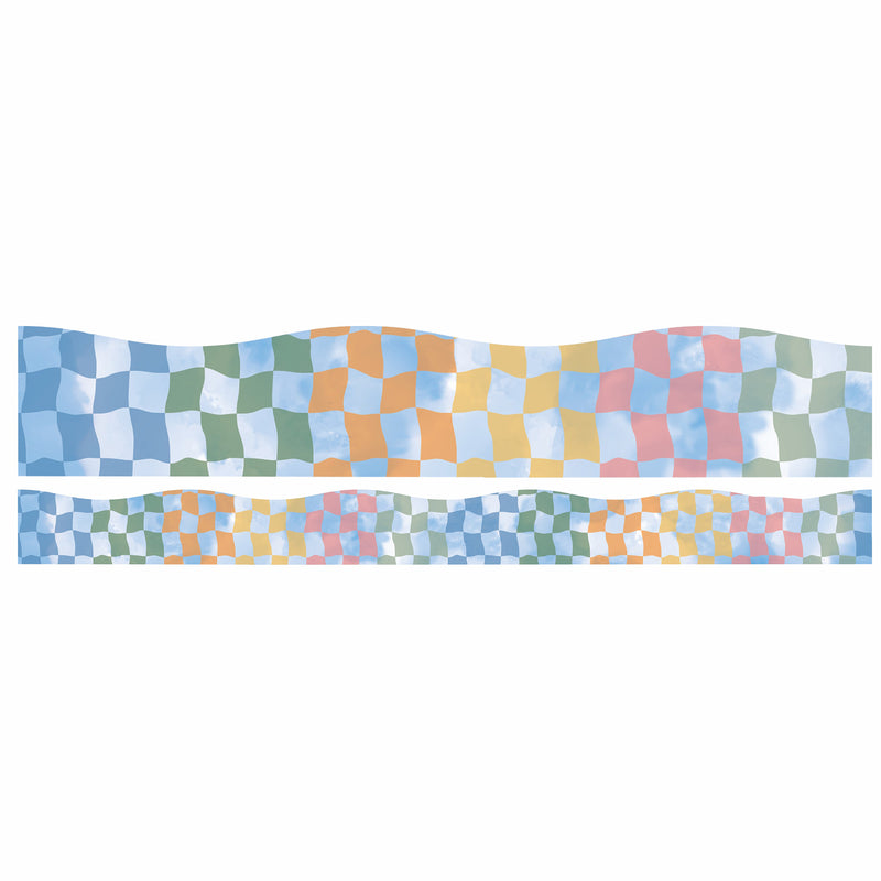 Rainbow Checkered Sky Deco Trim Extra Wide