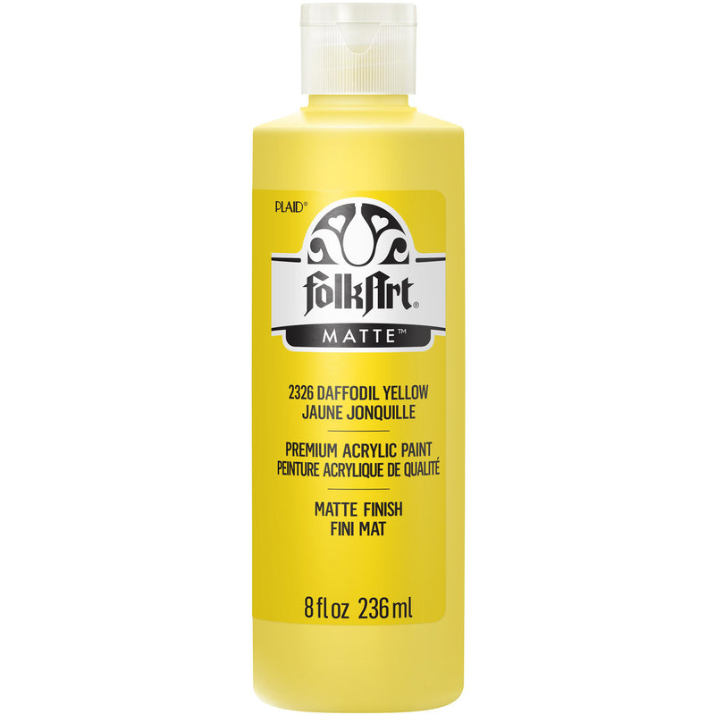 Acrylic Paint Matte Daffodl Ylw 8oz Folkart