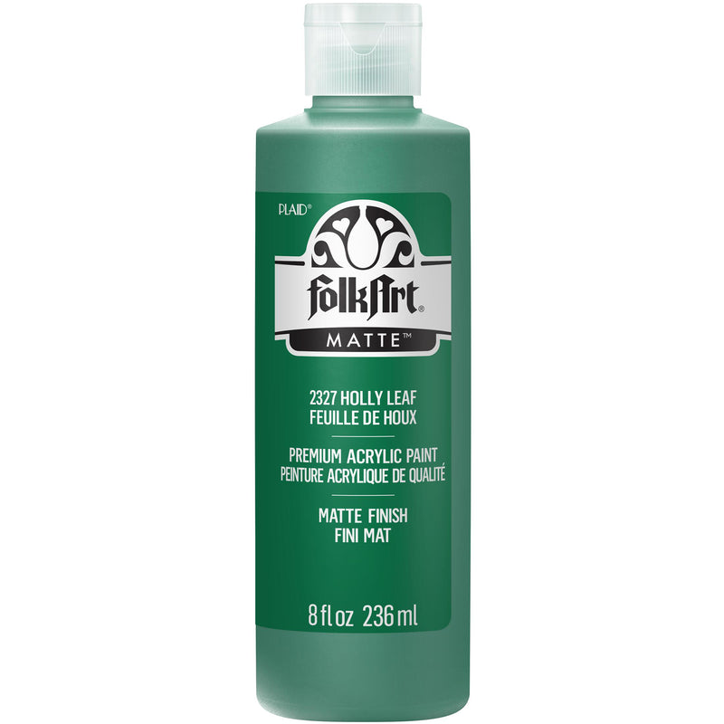Acrylic Paint Matte Holly Leaf 8oz Folkart