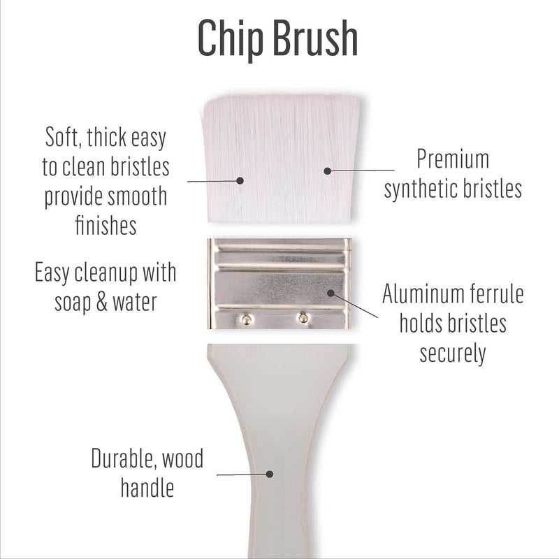Folkart Chip Brushes 3ct Wht Nylon