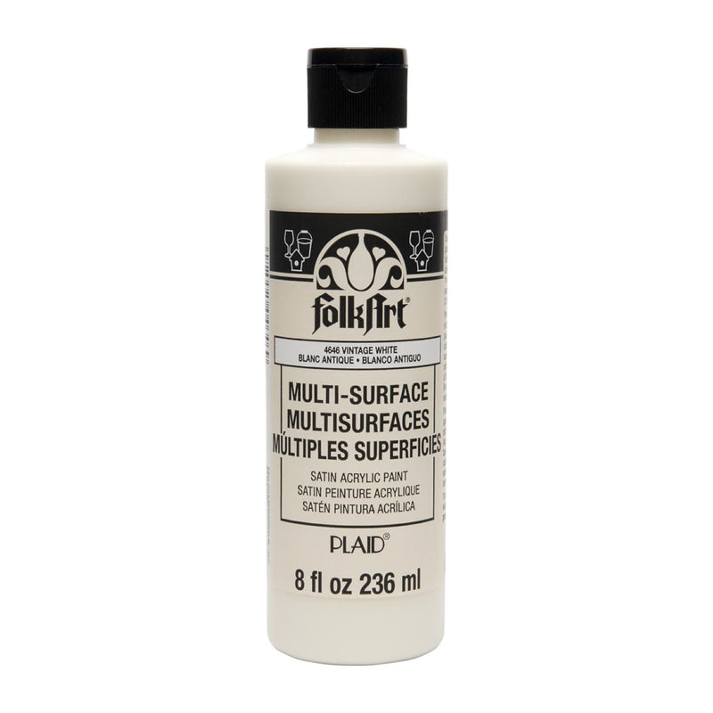 Acrylic Paint Satin Vintage Wht 8oz Folkart Multisurface