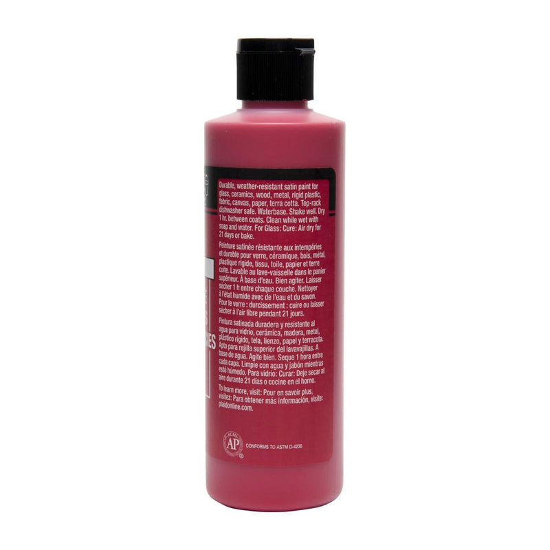 Acrylic Paint Satin Apple Red 8oz Folkart Multisurface