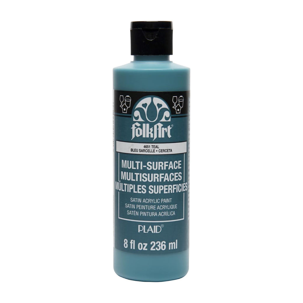 Acrylic Paint Satin Teal 8oz Folkart Multisurface