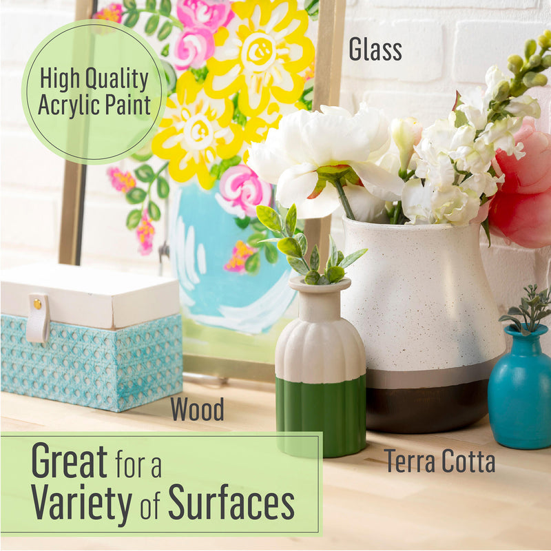 Acrylic Paint Satin Teal 8oz Folkart Multisurface