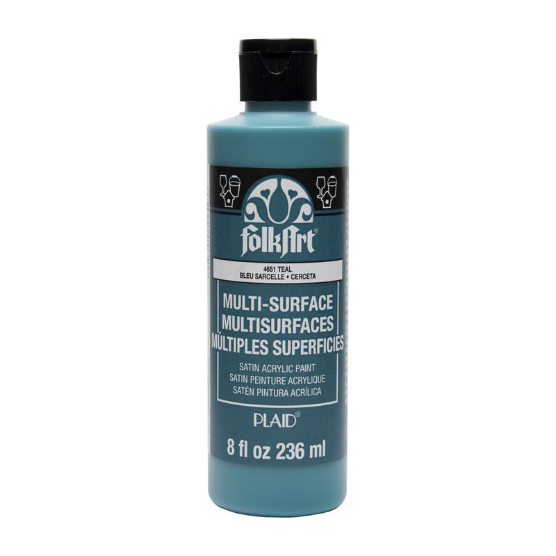 Acrylic Paint Satin Teal 8oz Folkart Multisurface