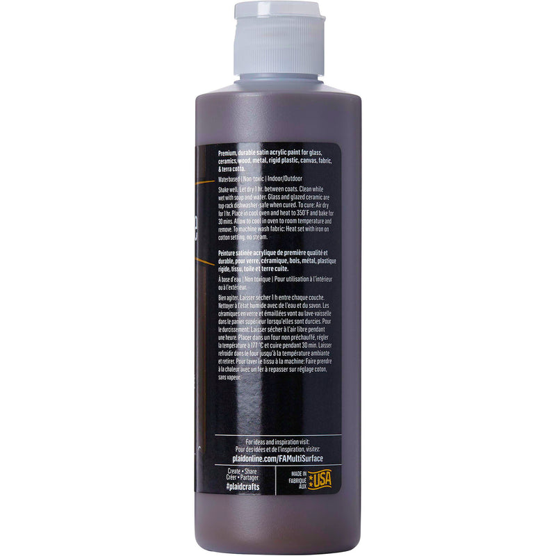 Acrylic Paint Satin Real Brown 8oz Folkart Multisurface