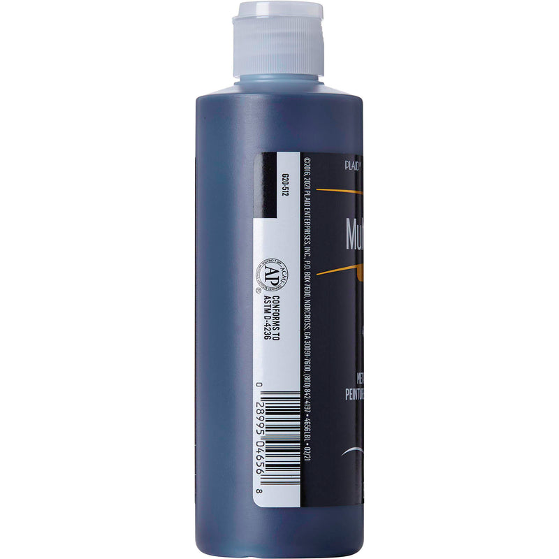 Acrylic Paint Satin Pure Black 8oz Folkart Multisurface