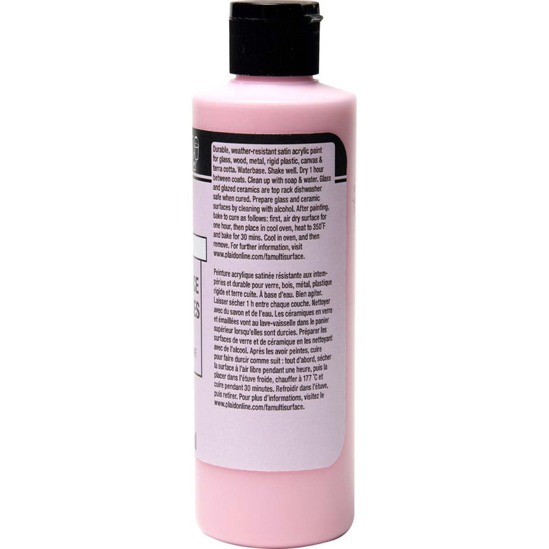 Acrylic Paint Satin Baby Pink 8oz Folkart Multisurface