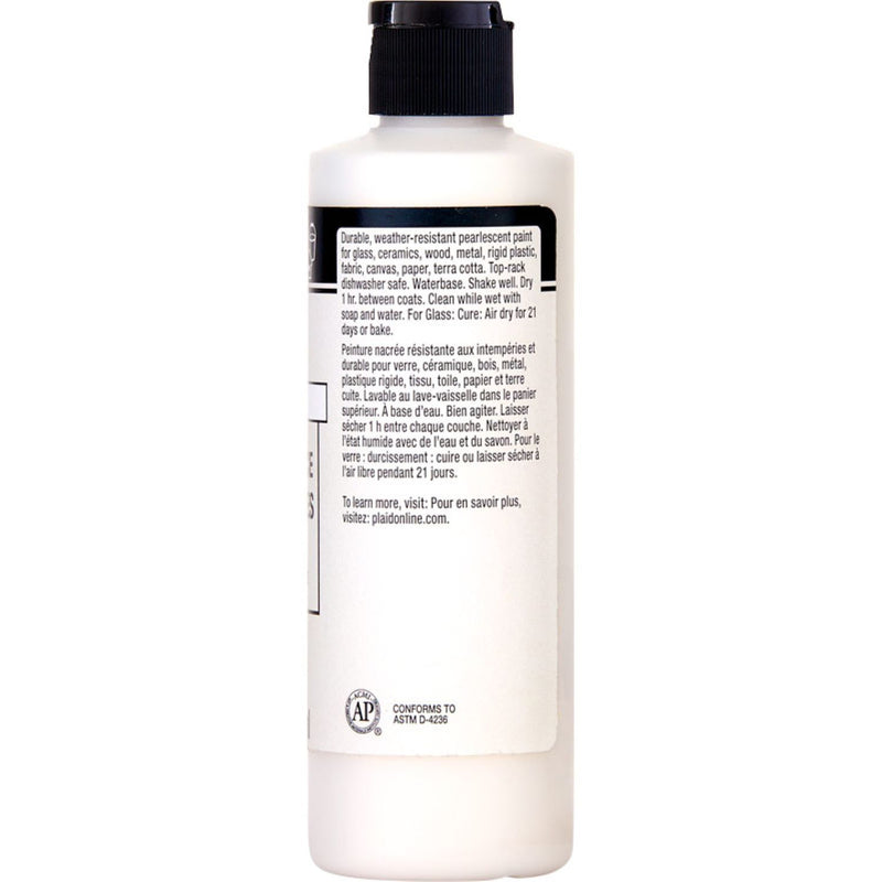 Acrylic Paint Pearl White 8oz Folkart Multisurface