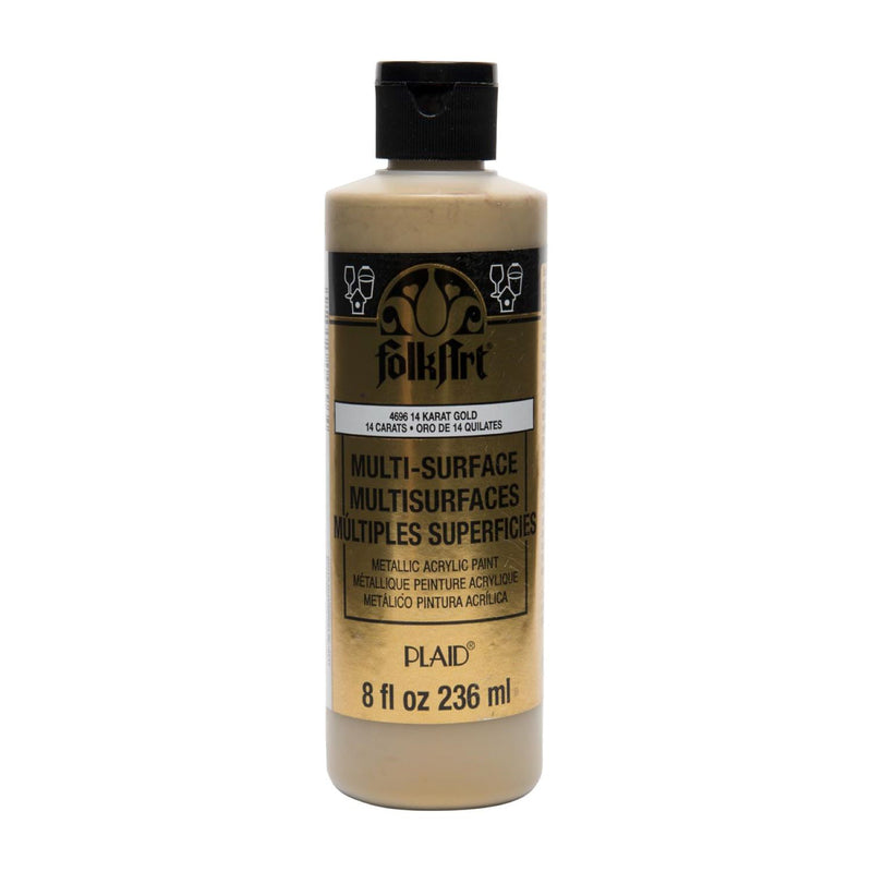 Acrylic Paint Metallic 14k Gold 8oz Folkart