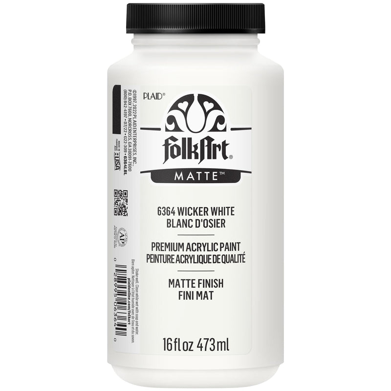 Acrylic Paint Matte Wicker Wht 16oz Folkart