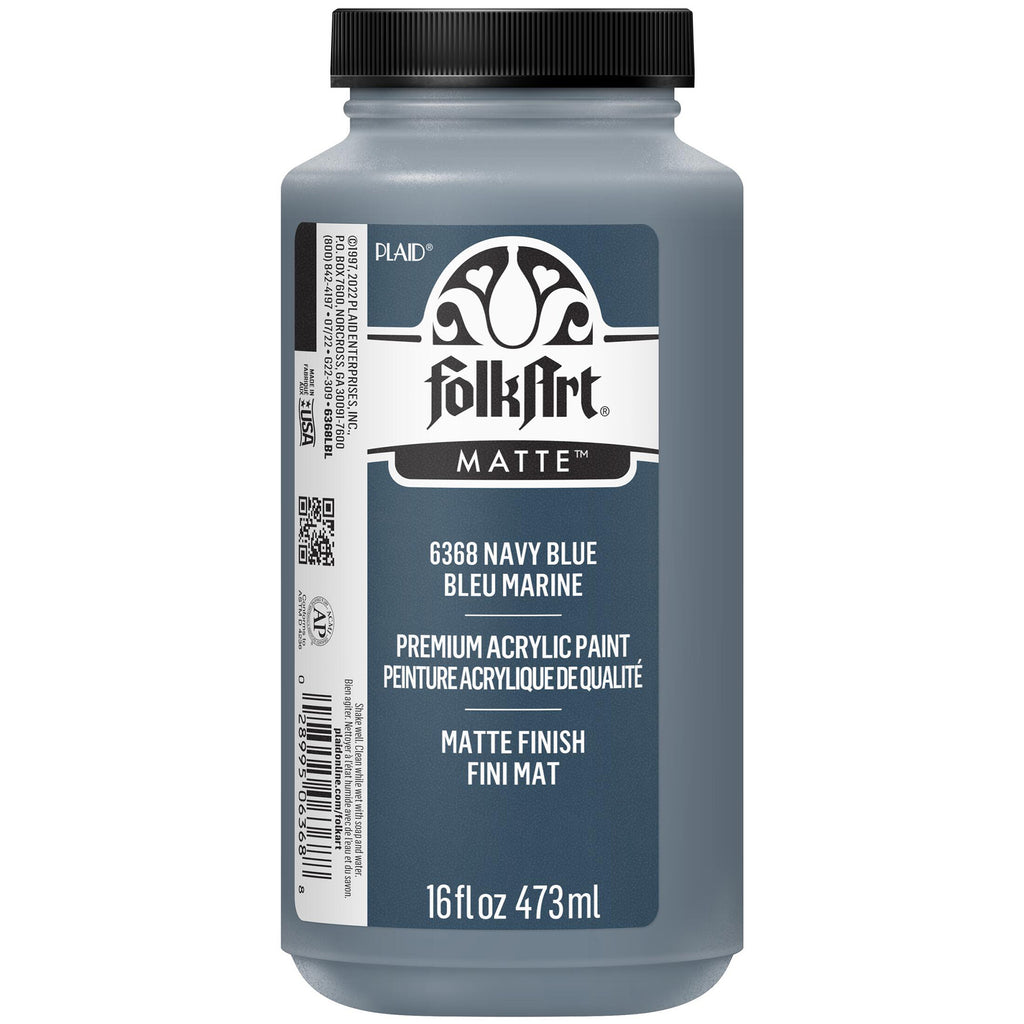 Acrylic Paint Matte Navy Blue 16oz Folkart