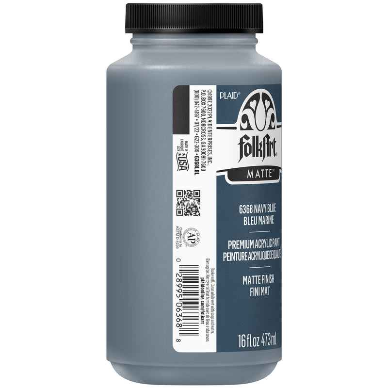 Acrylic Paint Matte Navy Blue 16oz Folkart