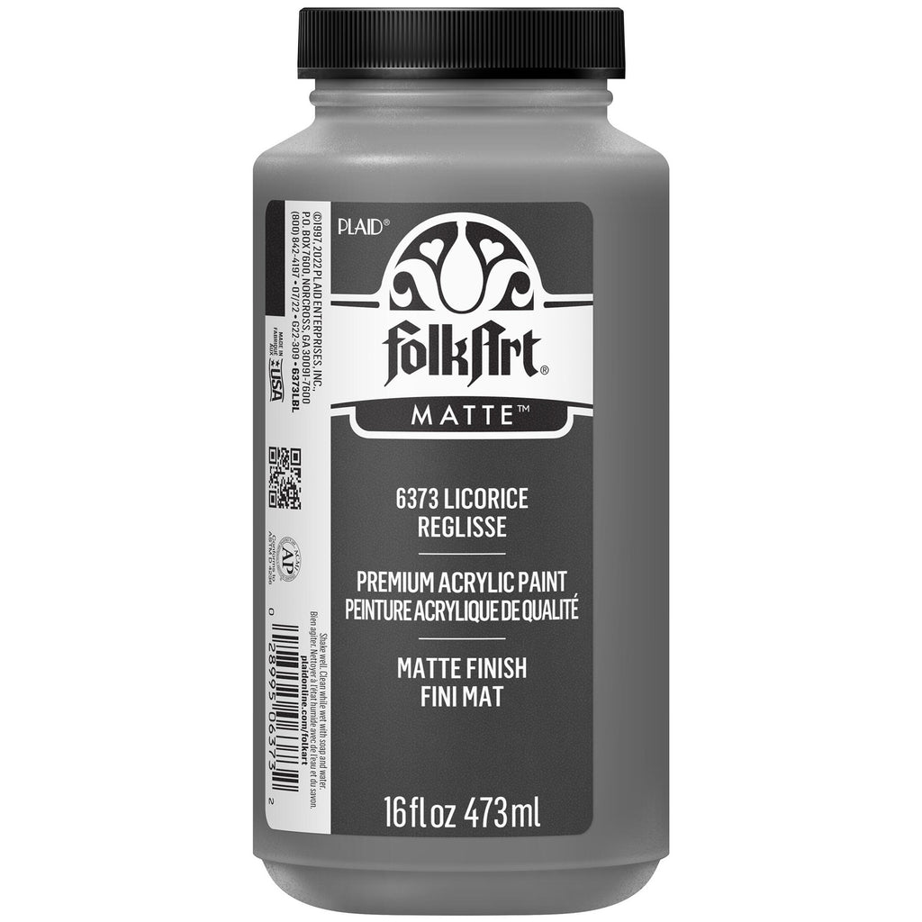 Acrylic Paint Matte Licorice 16oz Folkart