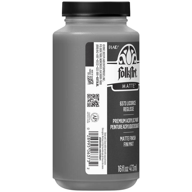 Acrylic Paint Matte Licorice 16oz Folkart
