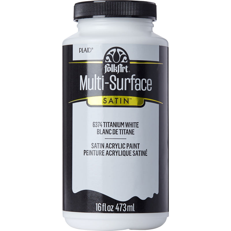 Acrylic Paint Satin Titan Wht 16oz Folkart Multisurface