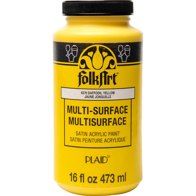 Acrylic Paint Satin Daffod Ylw 16oz Folkart Multisurface