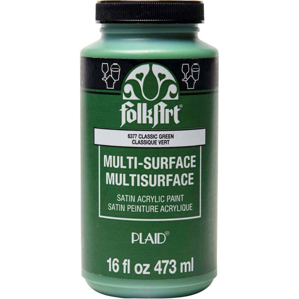Acrylic Paint Satin Classc Grn 16oz Folkart Multisurface