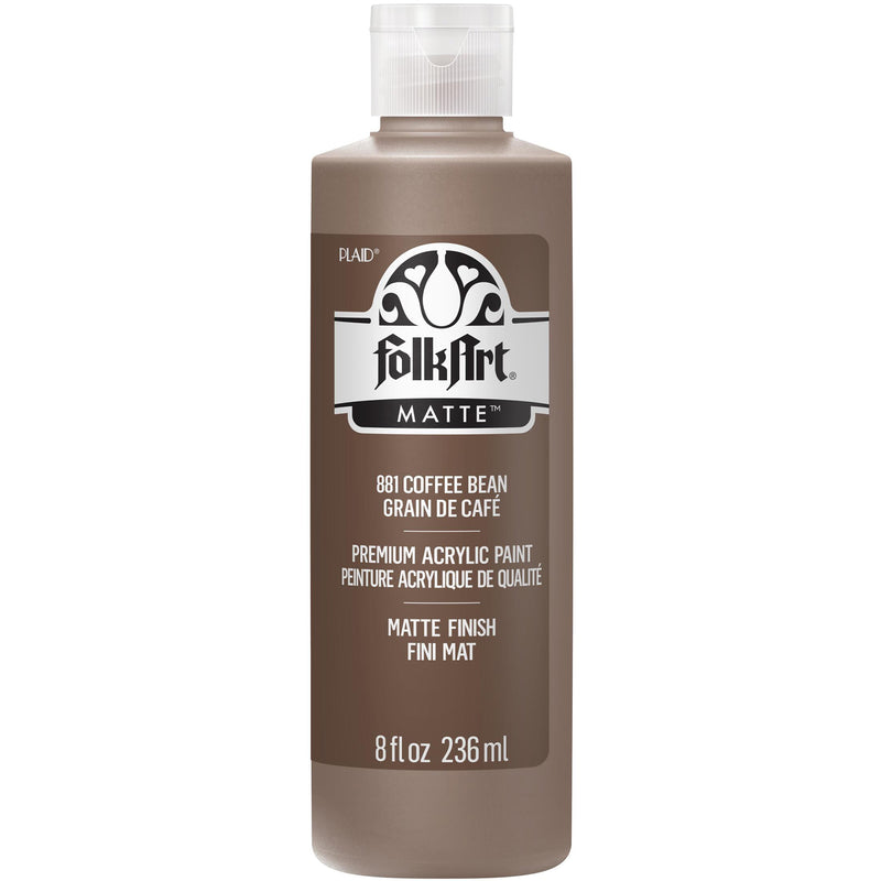 Acrylic Paint Matte Coffee Bean 8oz Folkart