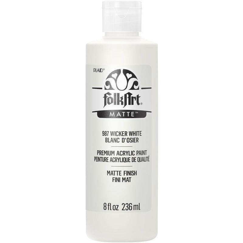 Acrylic Paint Matte Wicker Wht 8oz Folkart