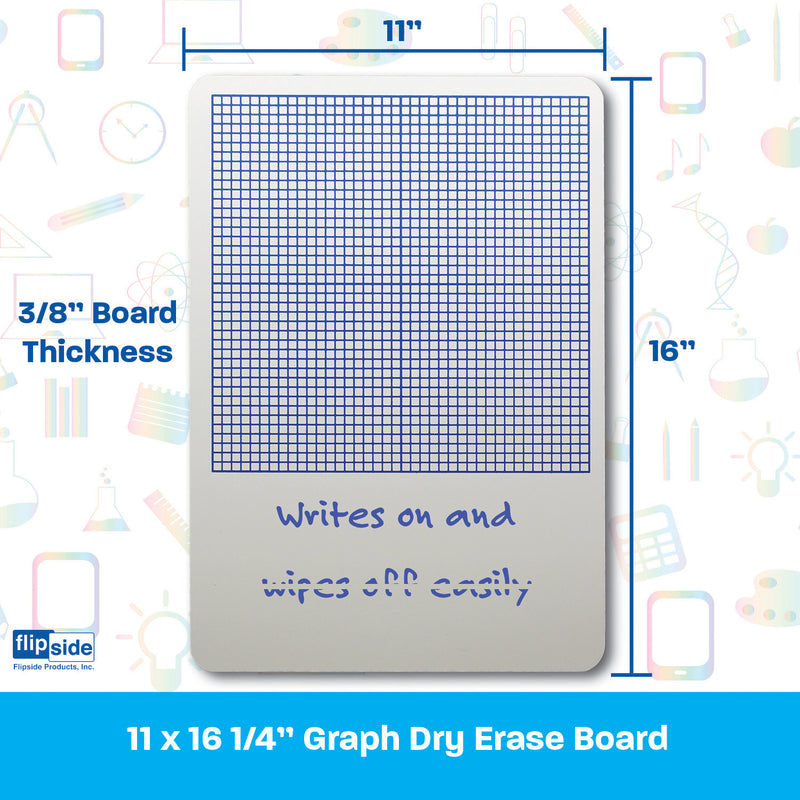 3pk Graph Dry Erase Board 11x16 1/4in Squares
